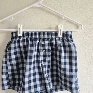 Blue and White Checkered Shorts